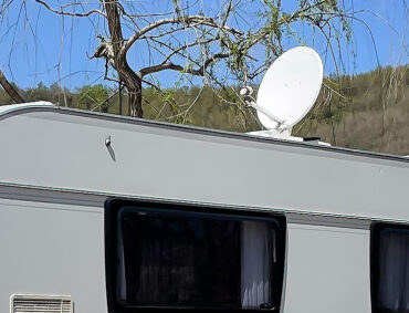 travel-trailer-with-wooden-patio-caravan-campsite-riva-istanbul-turkey-april-04-2022